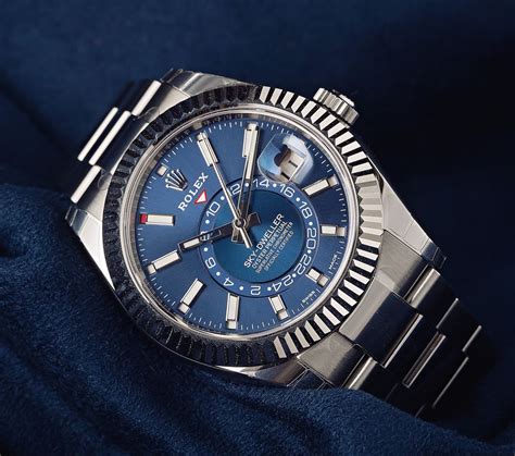 rolex sky-dweller 326934 steel blue|rolex sky dweller blue face.